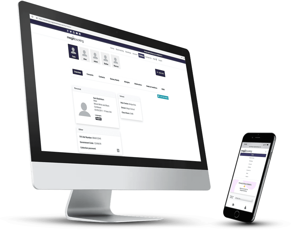 Magicbooking schools booking system on multiple devices