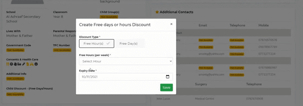 Child discount screenshot