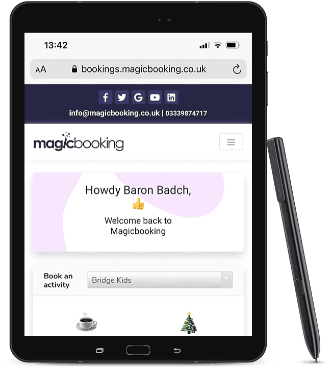 Tablet with Magicbooking software